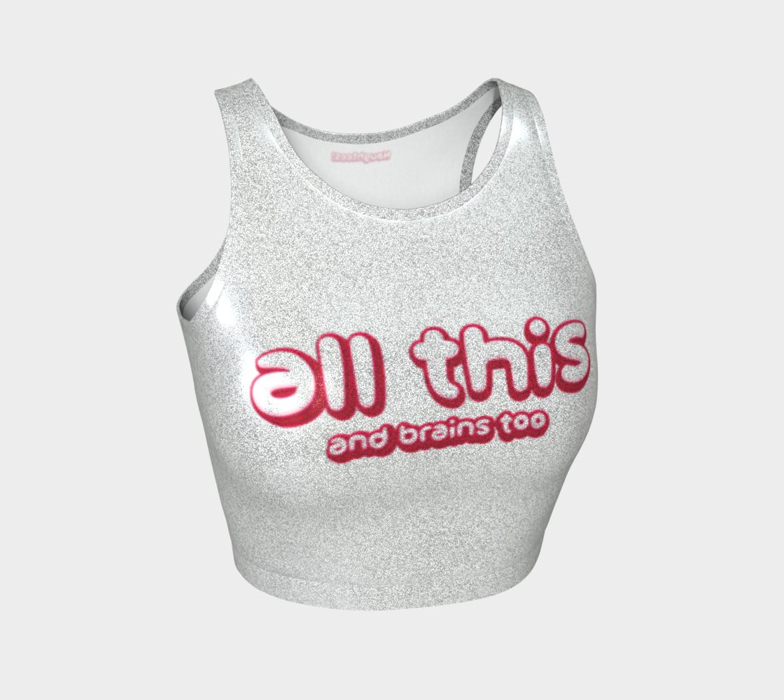All This And Brains Too glittery sleeveless crop top