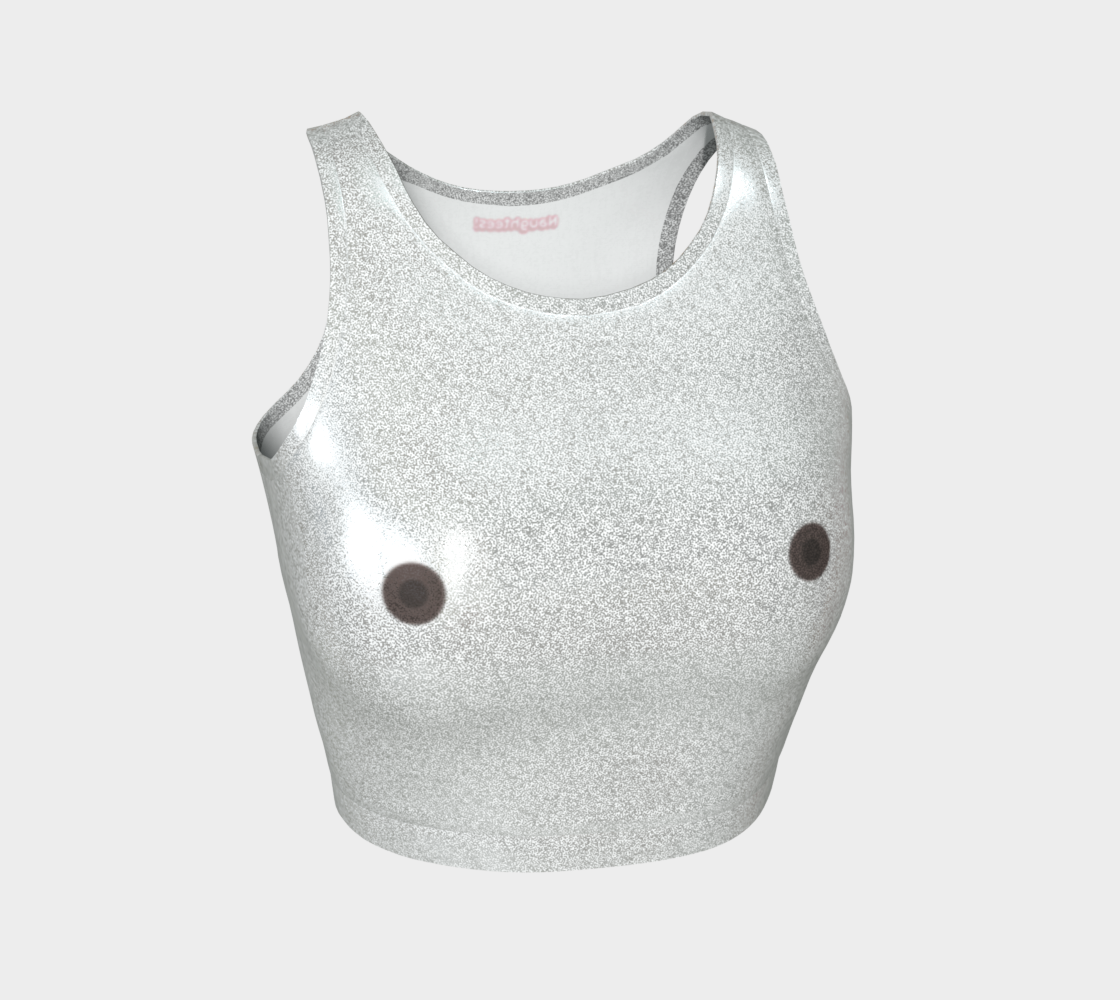 Free The Nipple Insta! (Brown) glittery sleeveless crop top