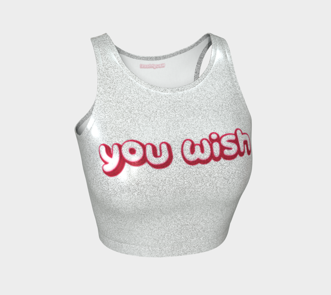 You Wish glittery sleeveless crop top
