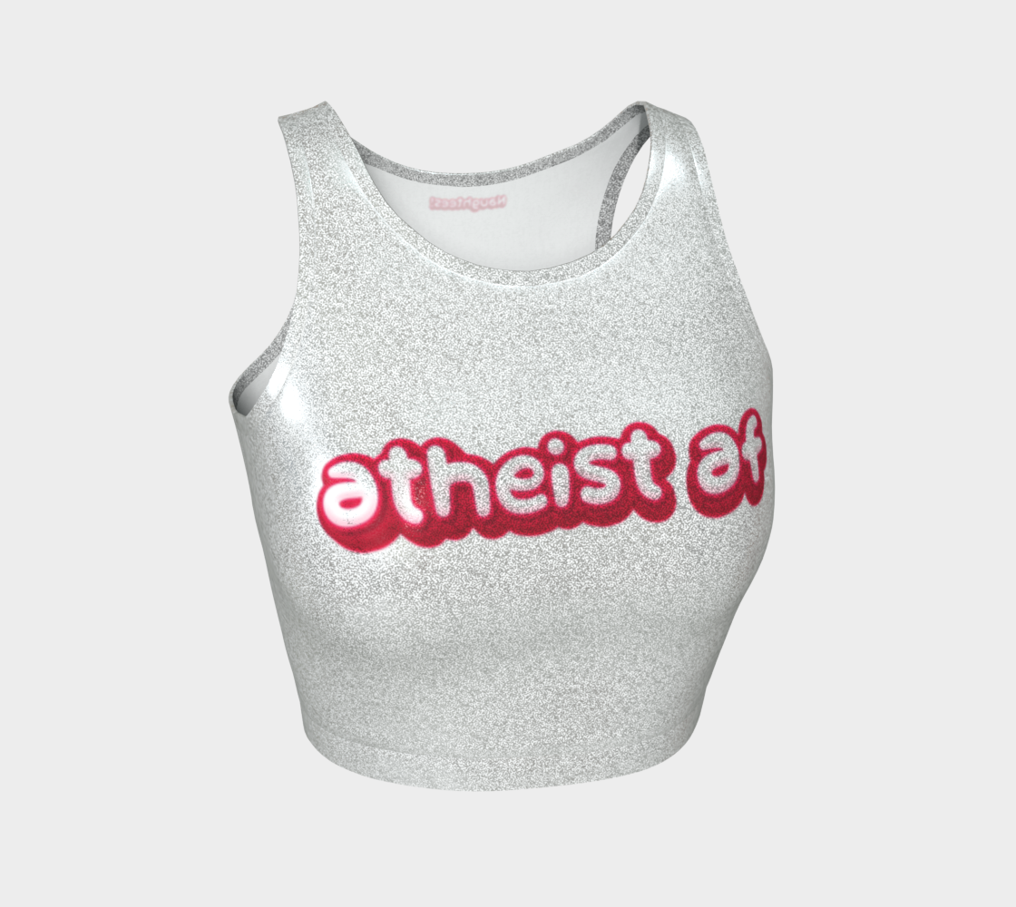 Atheist AF glittery sleeveless crop top