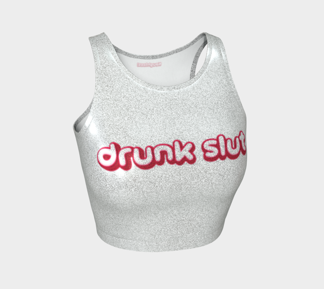 Drunk Slut glittery sleeveless crop top