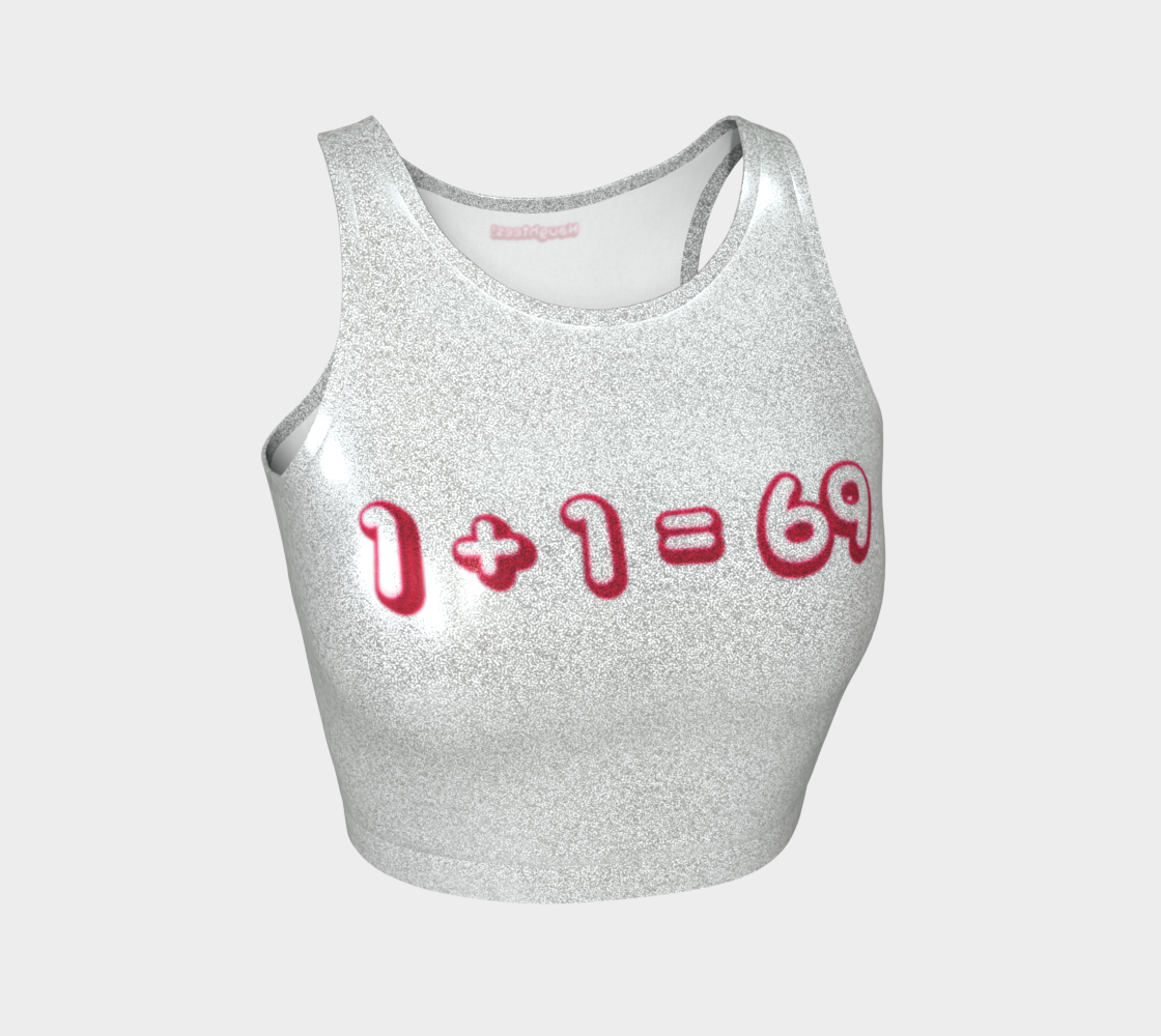 1 + 1 = 69 glittery sleeveless crop top