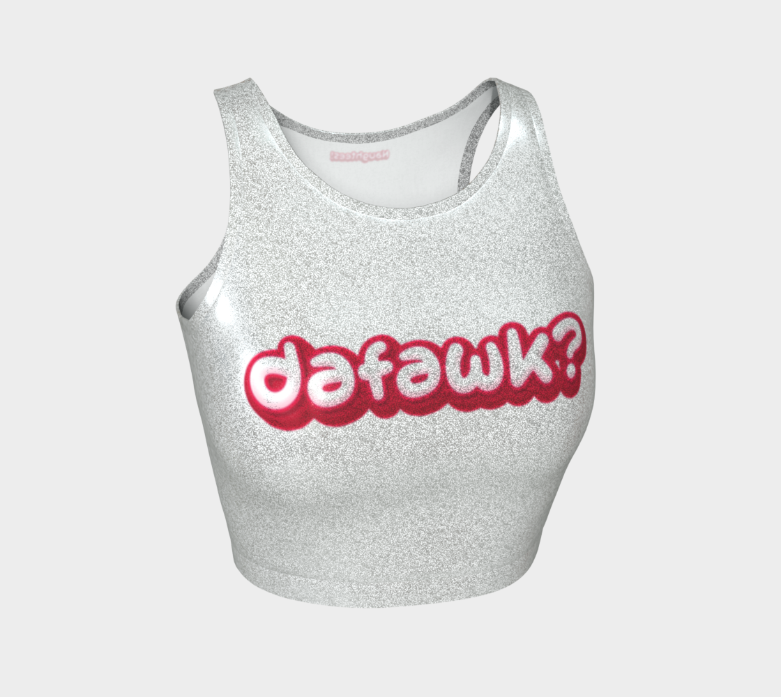 Dafawk? glittery sleeveless crop top