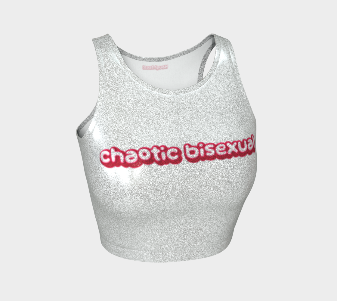 Chaotic Bisexual glittery sleeveless crop top